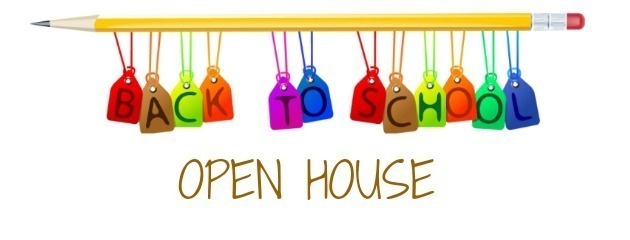 pencil with back to school open house text