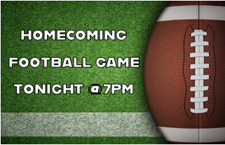 homecoming football game tonight at 7 pm