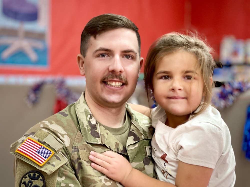 Army dad reunited with daughter at Athena Elementary